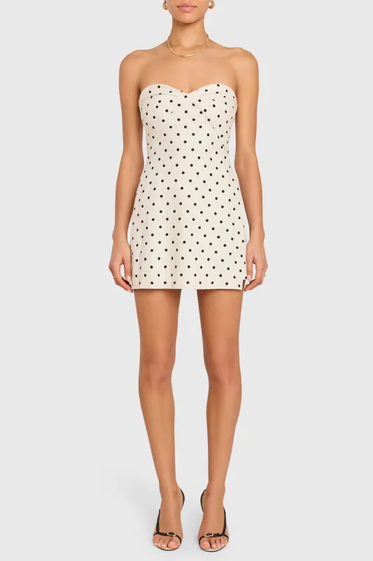 Strapless Soho Romper in Polka Dot made by Amanda Uprichard