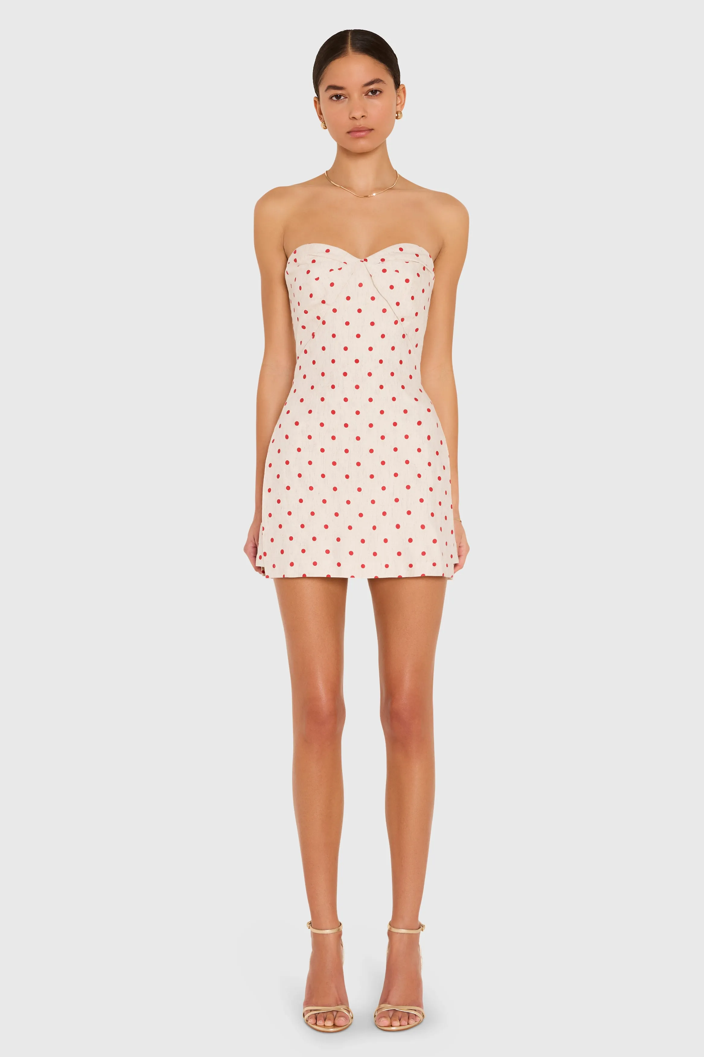 Strapless Soho Romper in Polka Dot sold by Amanda Uprichard