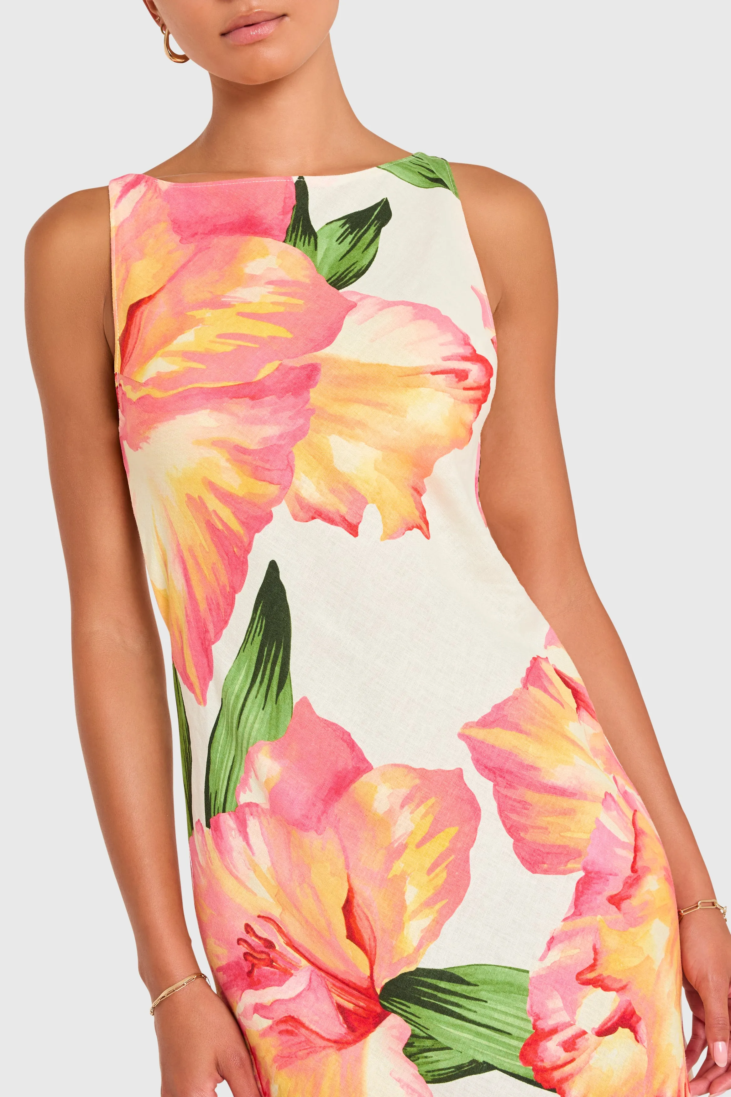 Margo Midi Dress in Hibiscus sold by Amanda Uprichard product image thumbnail 4