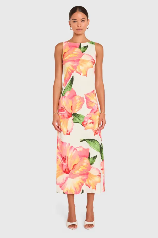 Margo Midi Dress in Hibiscus made by Amanda Uprichard