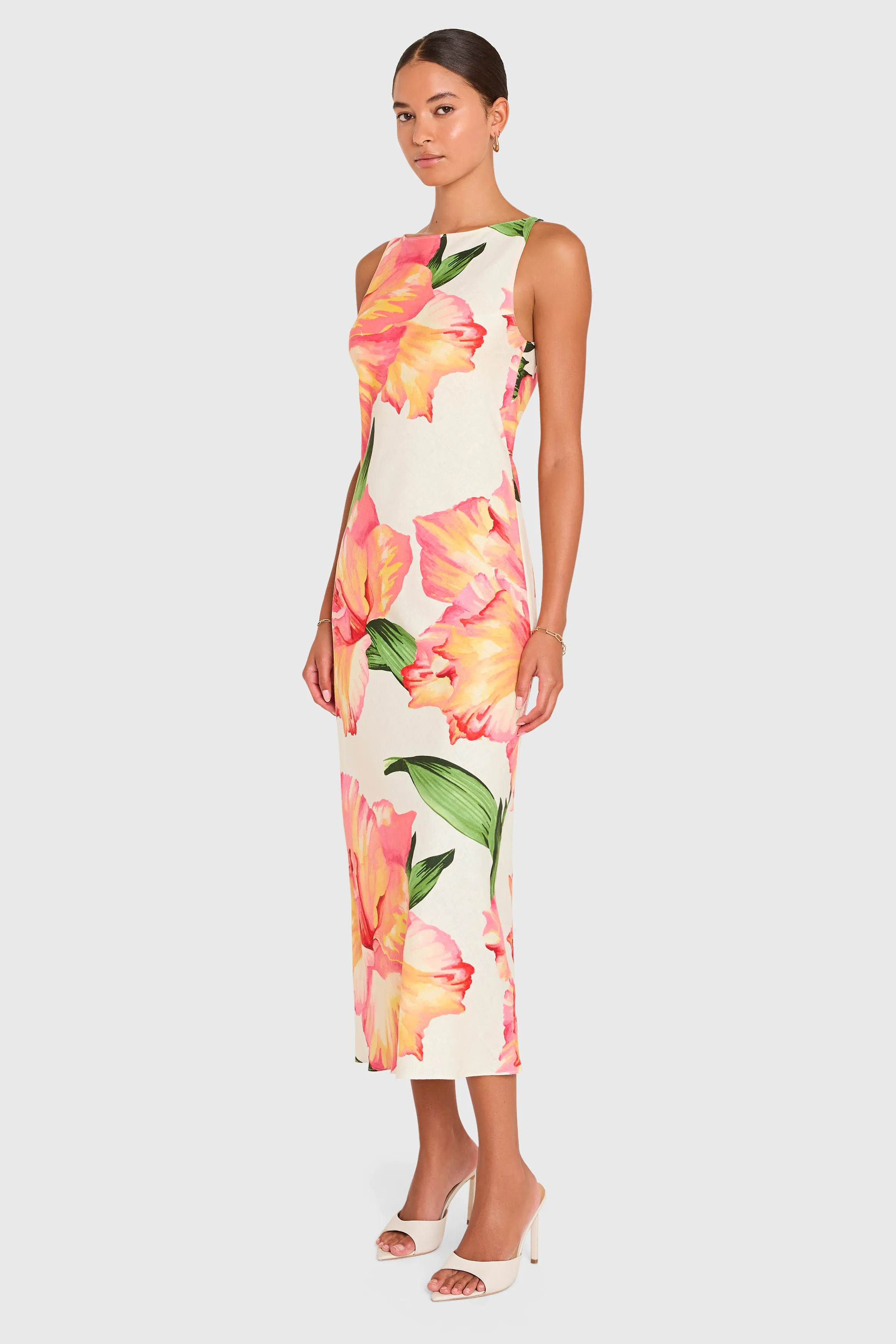 Margo Midi Dress in Hibiscus sold by Amanda Uprichard product image thumbnail 2