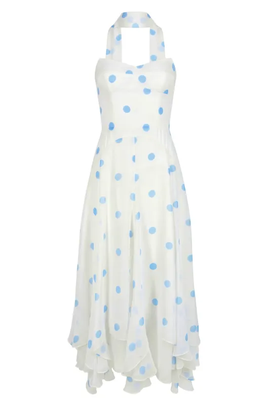Monterey Dress With Scarf in Polka Dot made by Amanda Uprichard