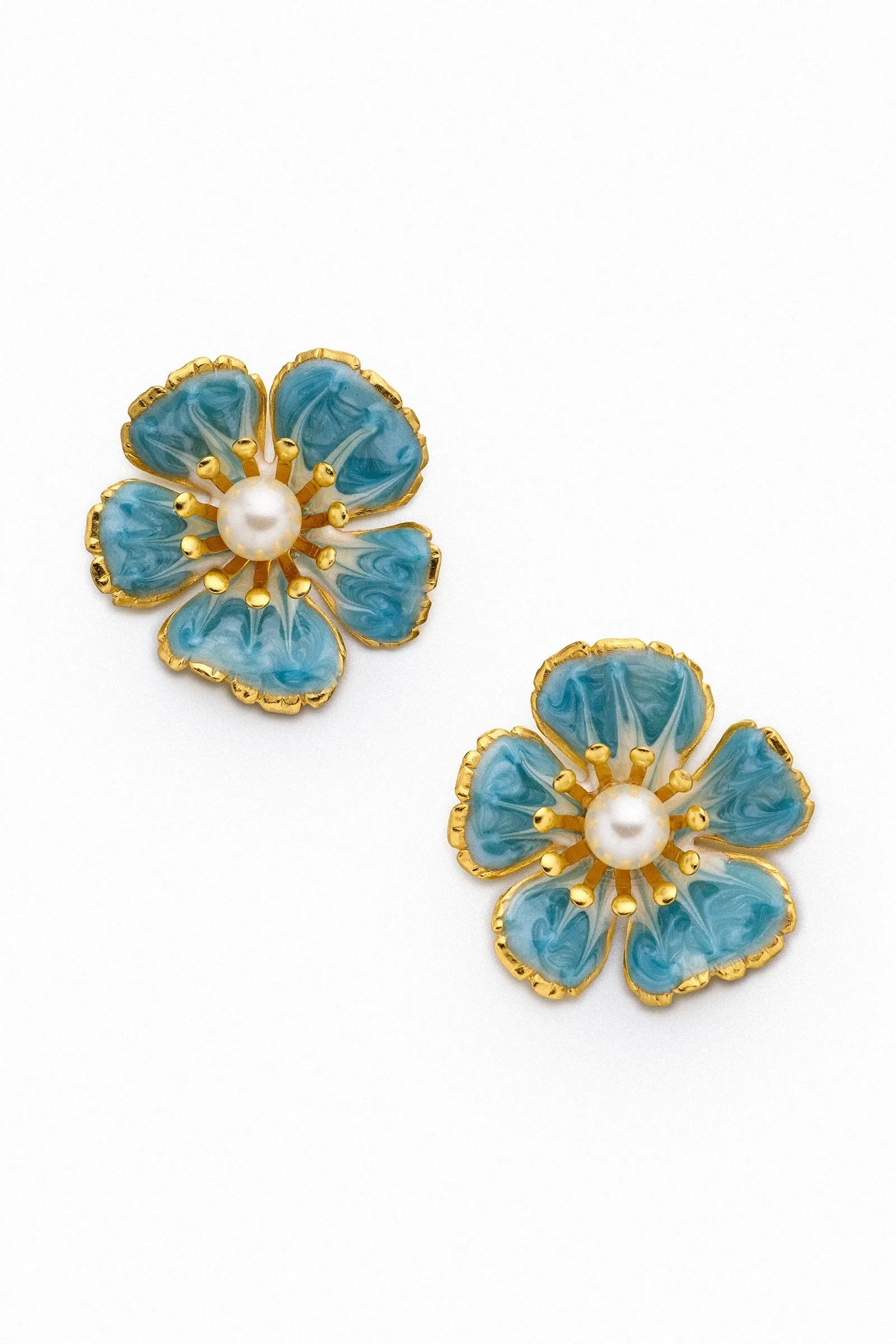 Dusty Blue Flora Earrings sold by Amanda Uprichard product image thumbnail 2