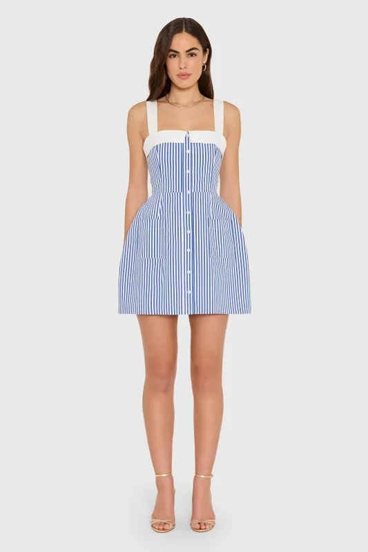 Mindy Dress in Bayhaven Stripe made by Amanda Uprichard