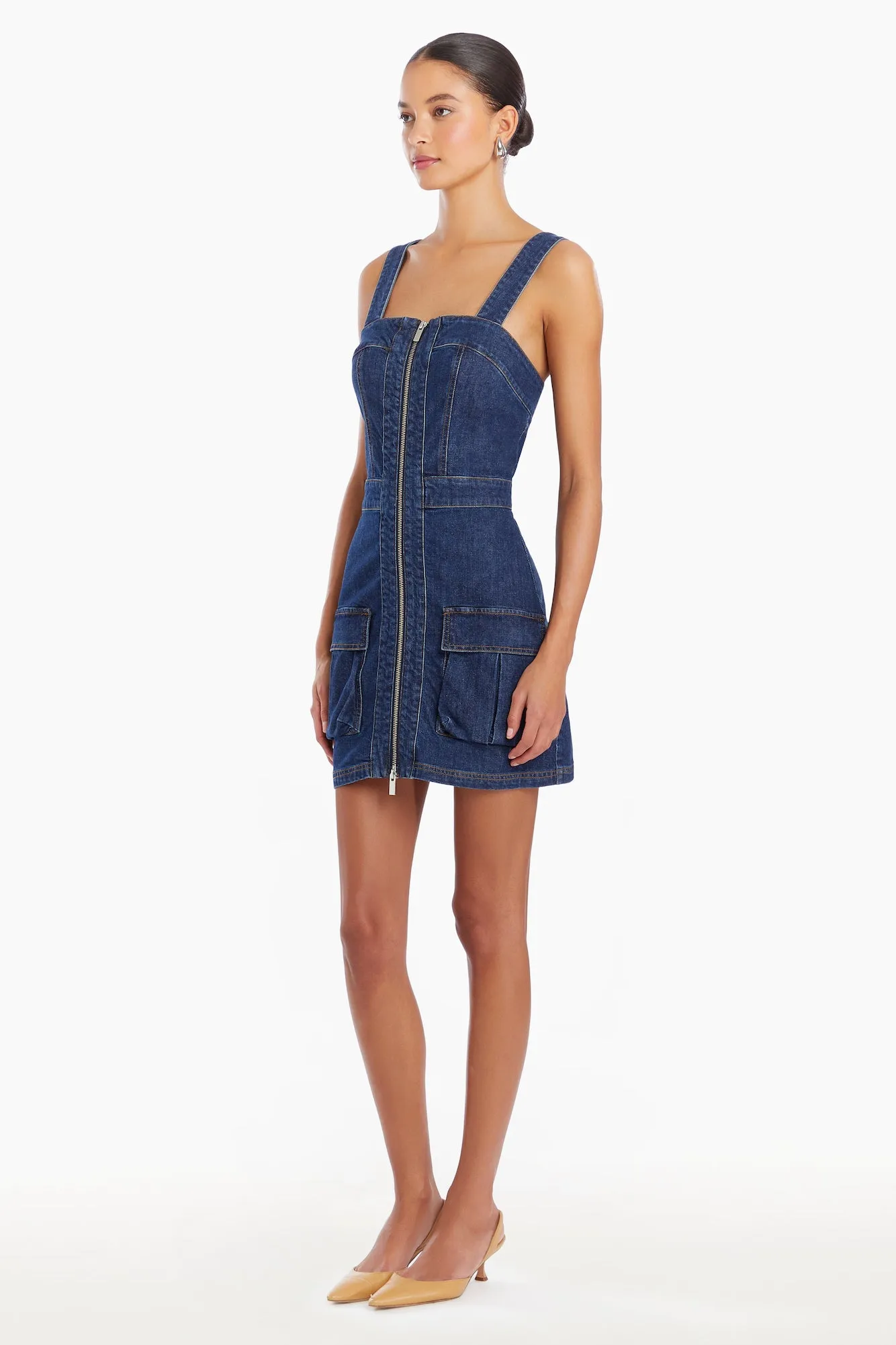 Gage Dress in Denim sold by Amanda Uprichard product image thumbnail 4