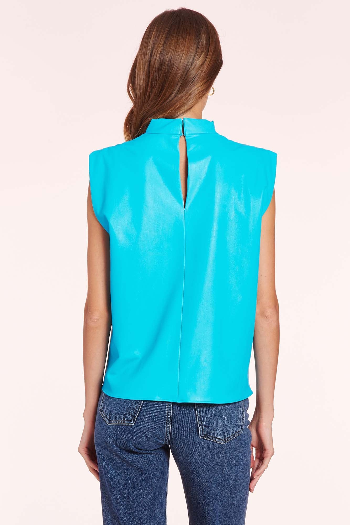 Sleeveless Fabienne Top in Faux Leather sold by Amanda Uprichard product image thumbnail 2