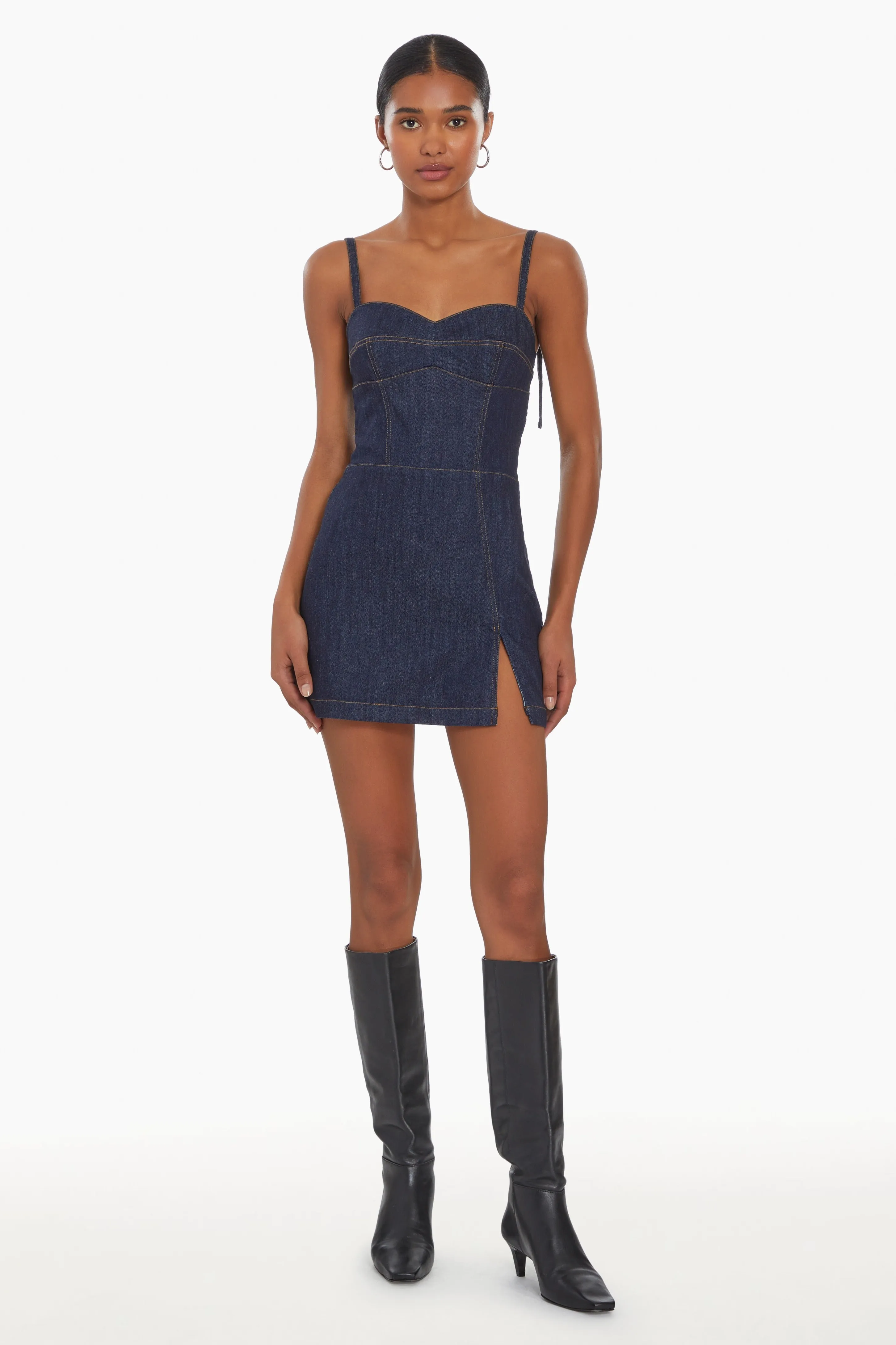 Taylor Denim Skort Romper sold by Amanda Uprichard product image thumbnail 3