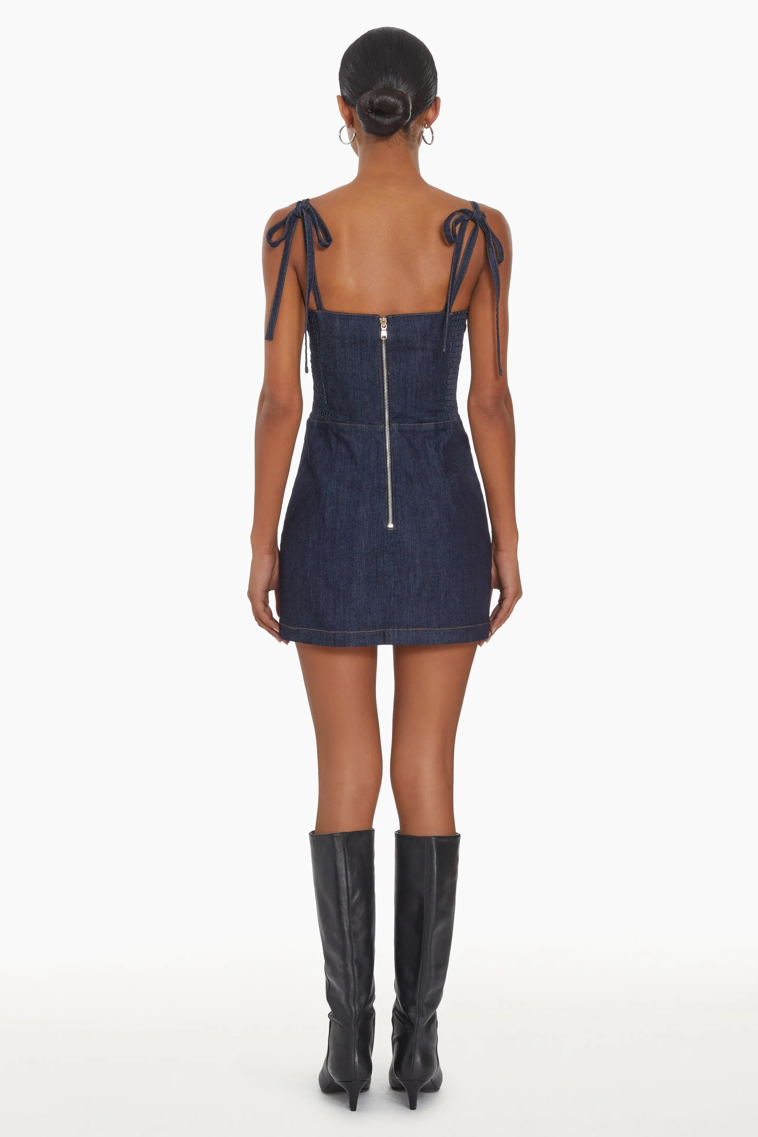 Taylor Denim Skort Romper sold by Amanda Uprichard product image thumbnail 5
