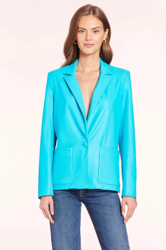 Wallace Blazer in Faux Leather made by Amanda Uprichard