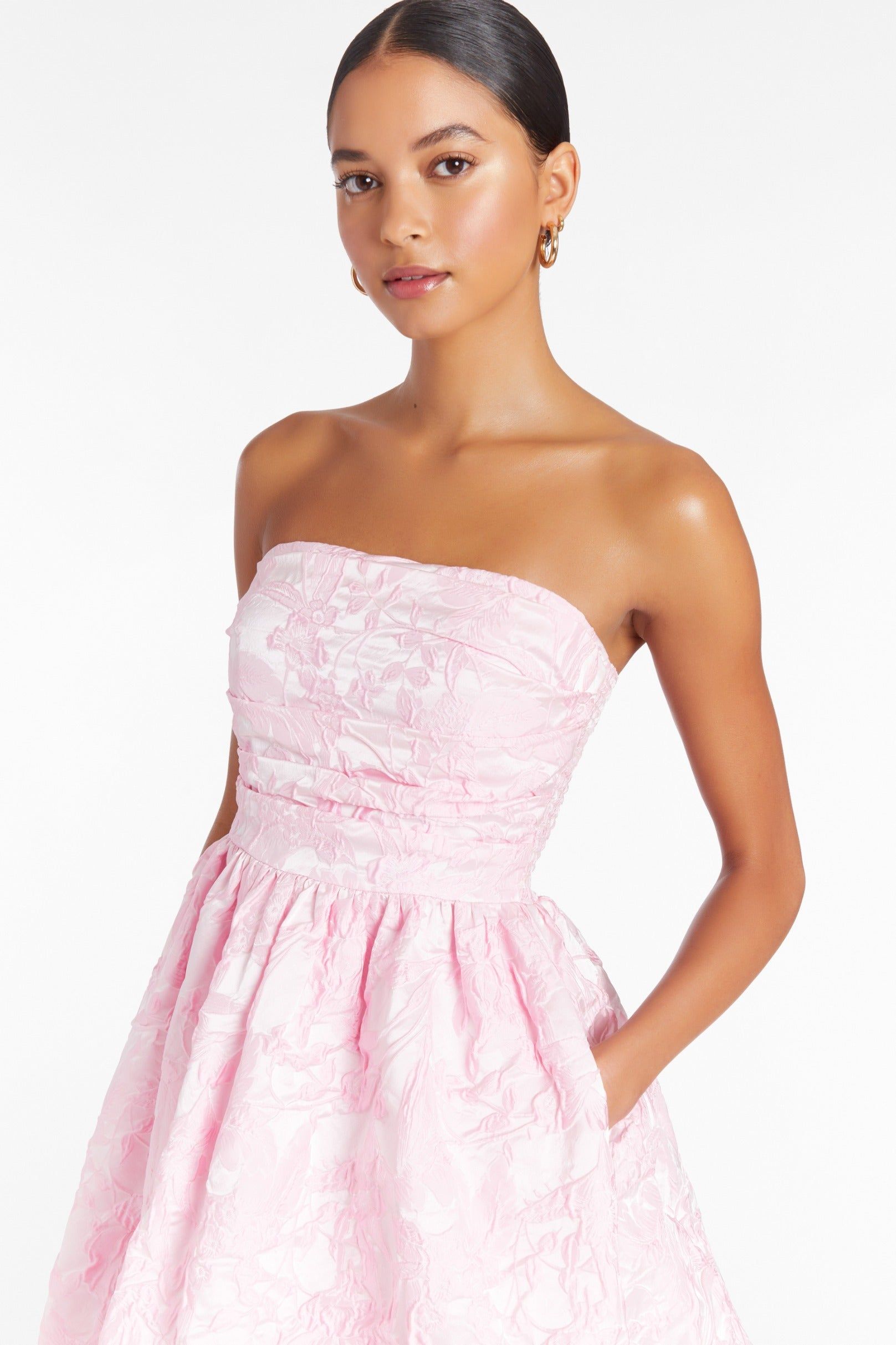 amanda uprichard oscar dress pink Oscar Dress in Portofino Brocade