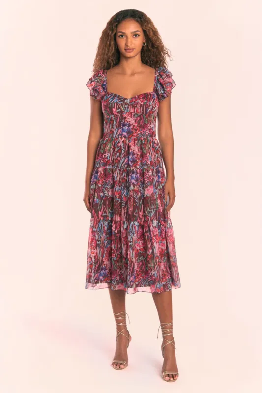 Francia Midi Dress in Bloom Print sold by Amanda Uprichard