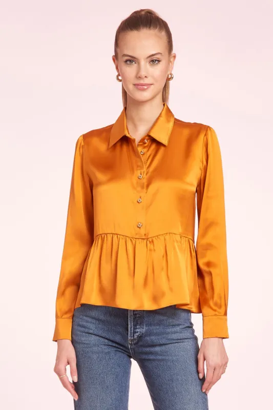 Longsleeve Pierre Silk Top sold by Amanda Uprichard