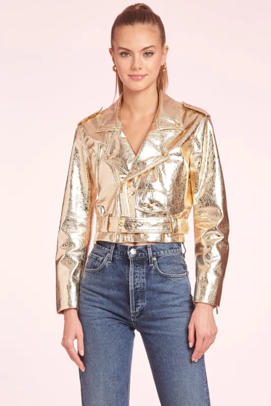 Paris Jacket in Metallic Leather sold by Amanda Uprichard