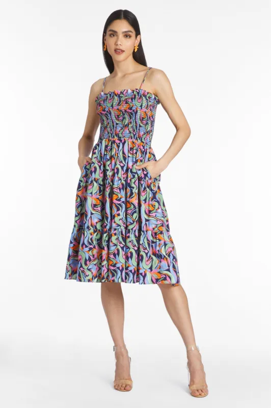 Emberly Midi Dress in Waterlily Print sold by Amanda Uprichard