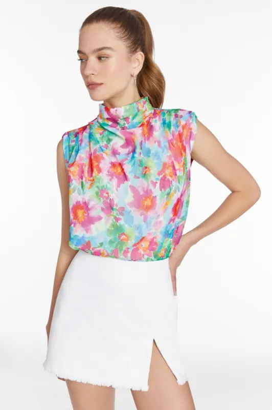 Sleeveless Fabienne Top in Kiawah Print sold by Amanda Uprichard