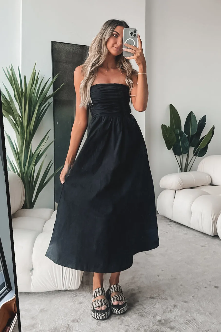 When On Vacation Black Strapless Maxi Dress sold by Amazing Lace product image thumbnail 5