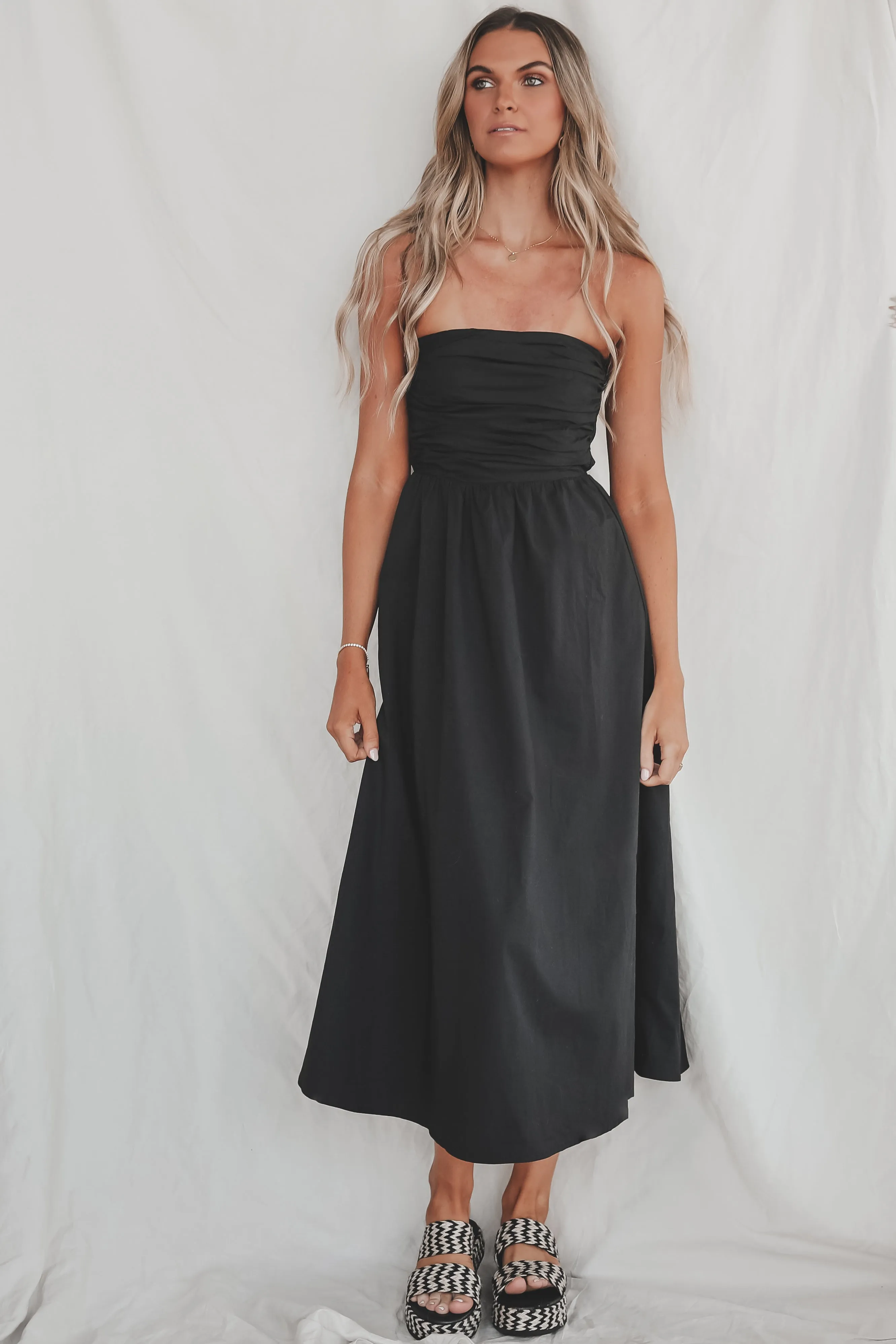 When On Vacation Black Strapless Maxi Dress sold by Amazing Lace product image thumbnail 4
