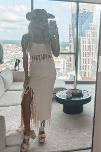 Warm Weather Calls Tan Knit Midi Skirt sold by Amazing Lace