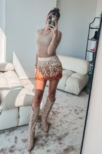 DEAL Night Out On The Town Fringe Mini Skirt sold by Amazing Lace