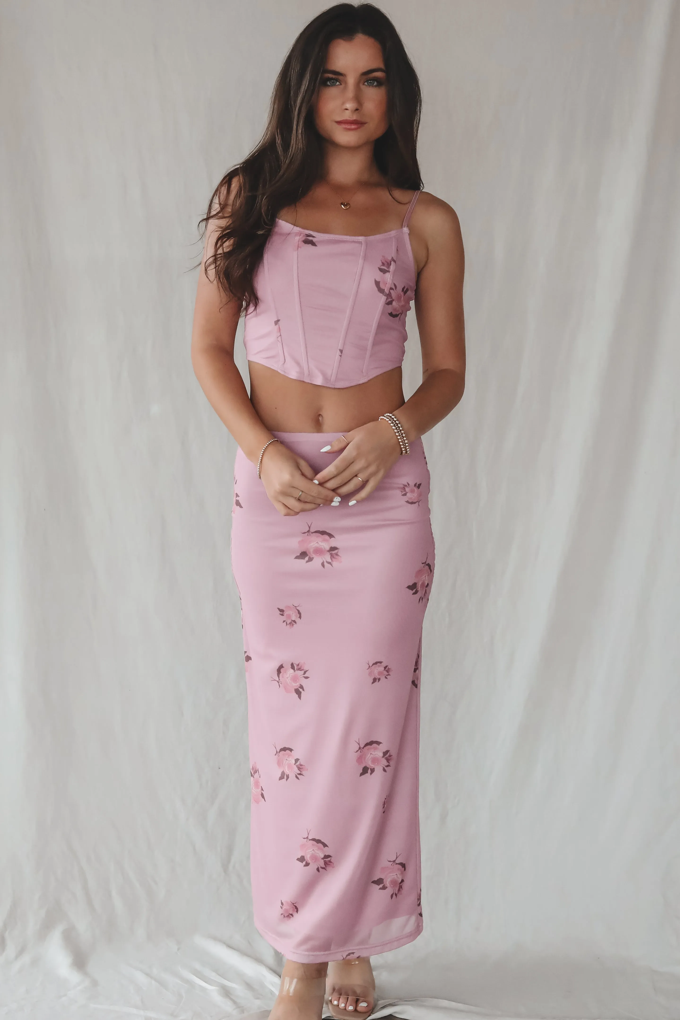 DEAL Keep My Promises Purple Floral Maxi Skirt sold by Amazing Lace