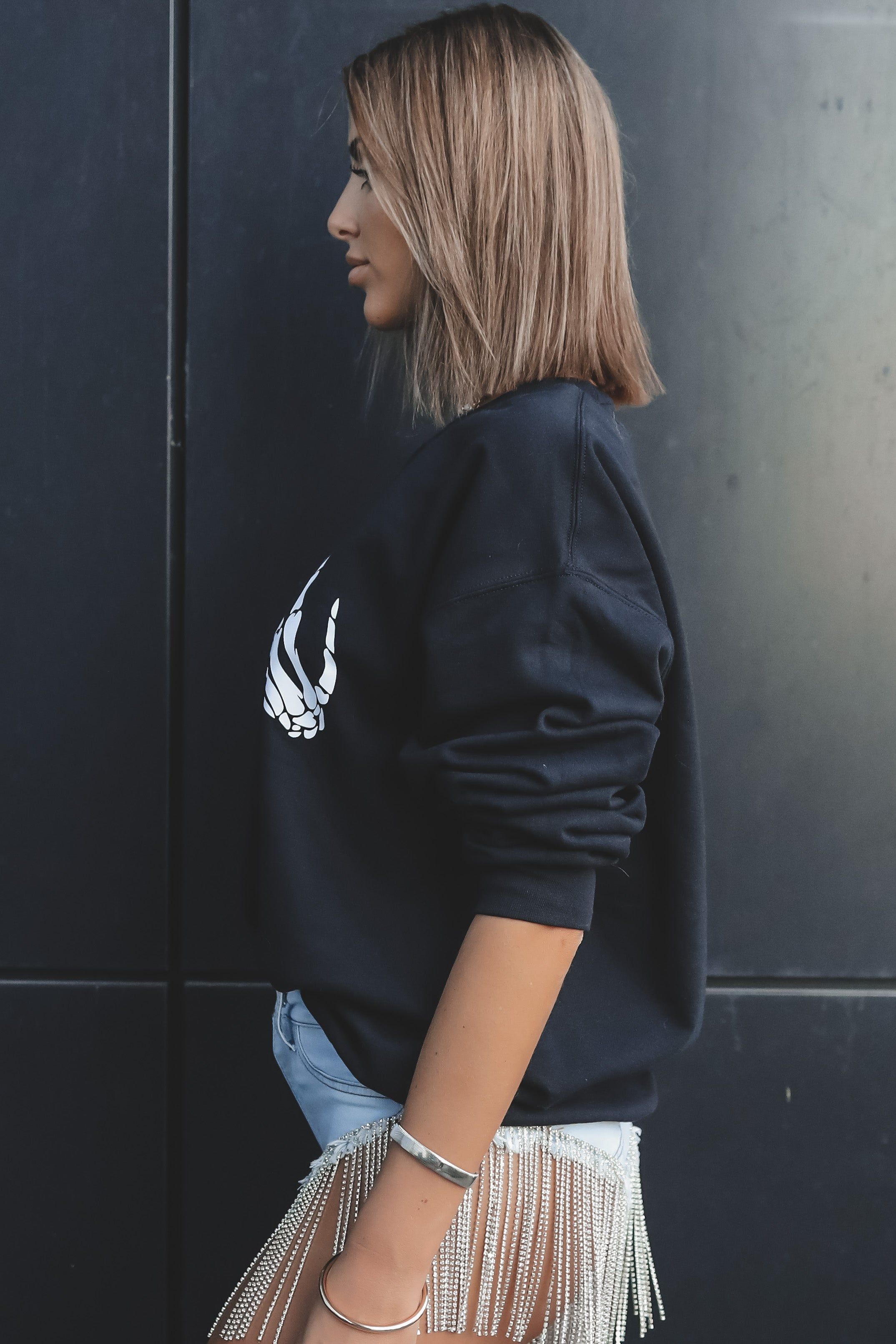 Skelly Hands Crewneck Pullover sold by Amazing Lace product image thumbnail 5