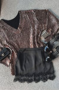 If It Were Up To Me Black Mini Skirt sold by Amazing Lace