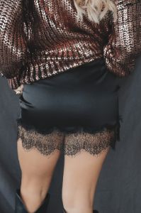 If It Were Up To Me Black Mini Skirt sold by Amazing Lace