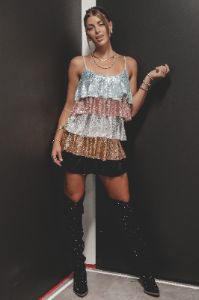 DEAL Eyes Full Of Bling Sequins Tiered Dress sold by Amazing Lace