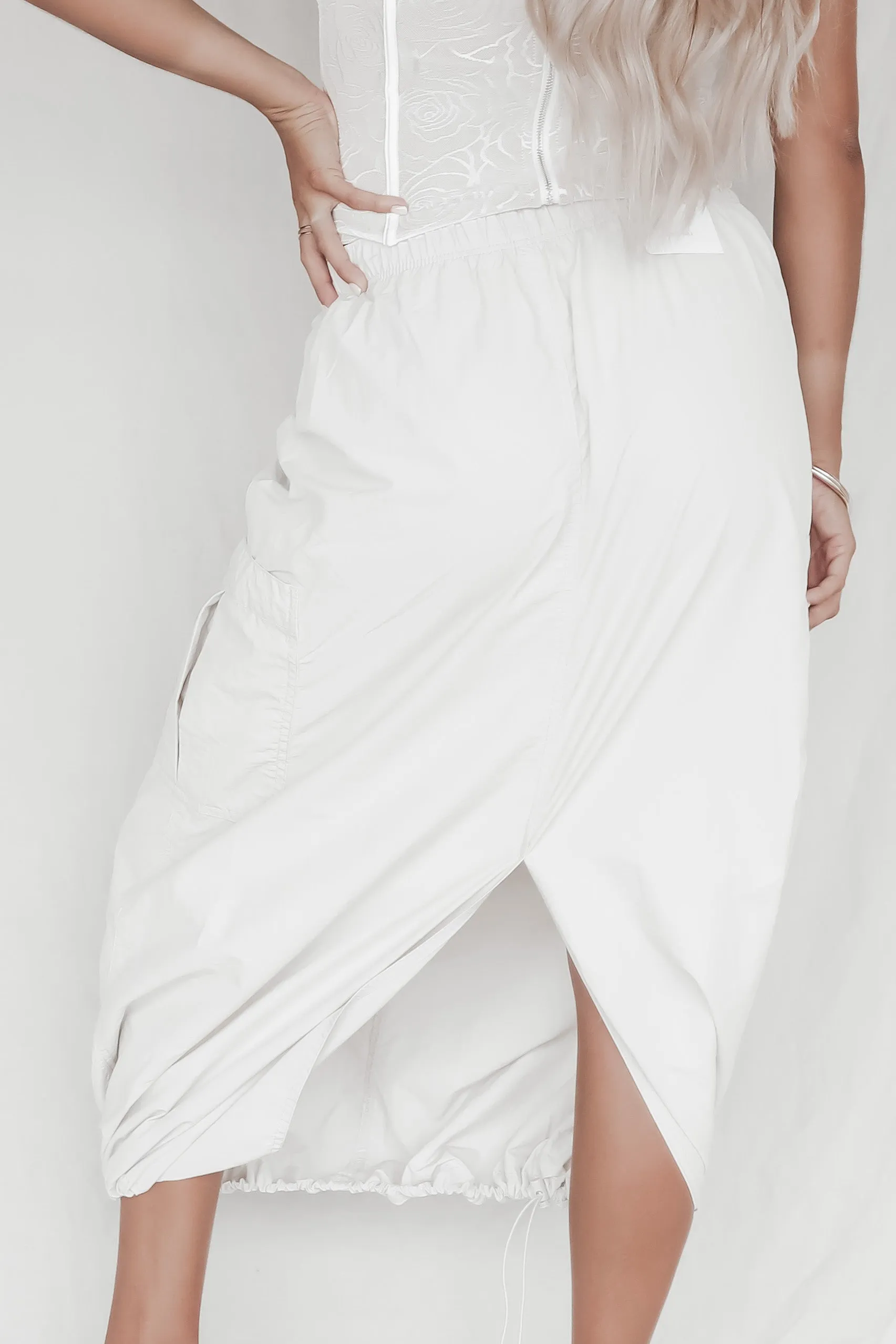 DEAL In The Know Cream Parachute Maxi Skirt sold by Amazing Lace product image thumbnail 3