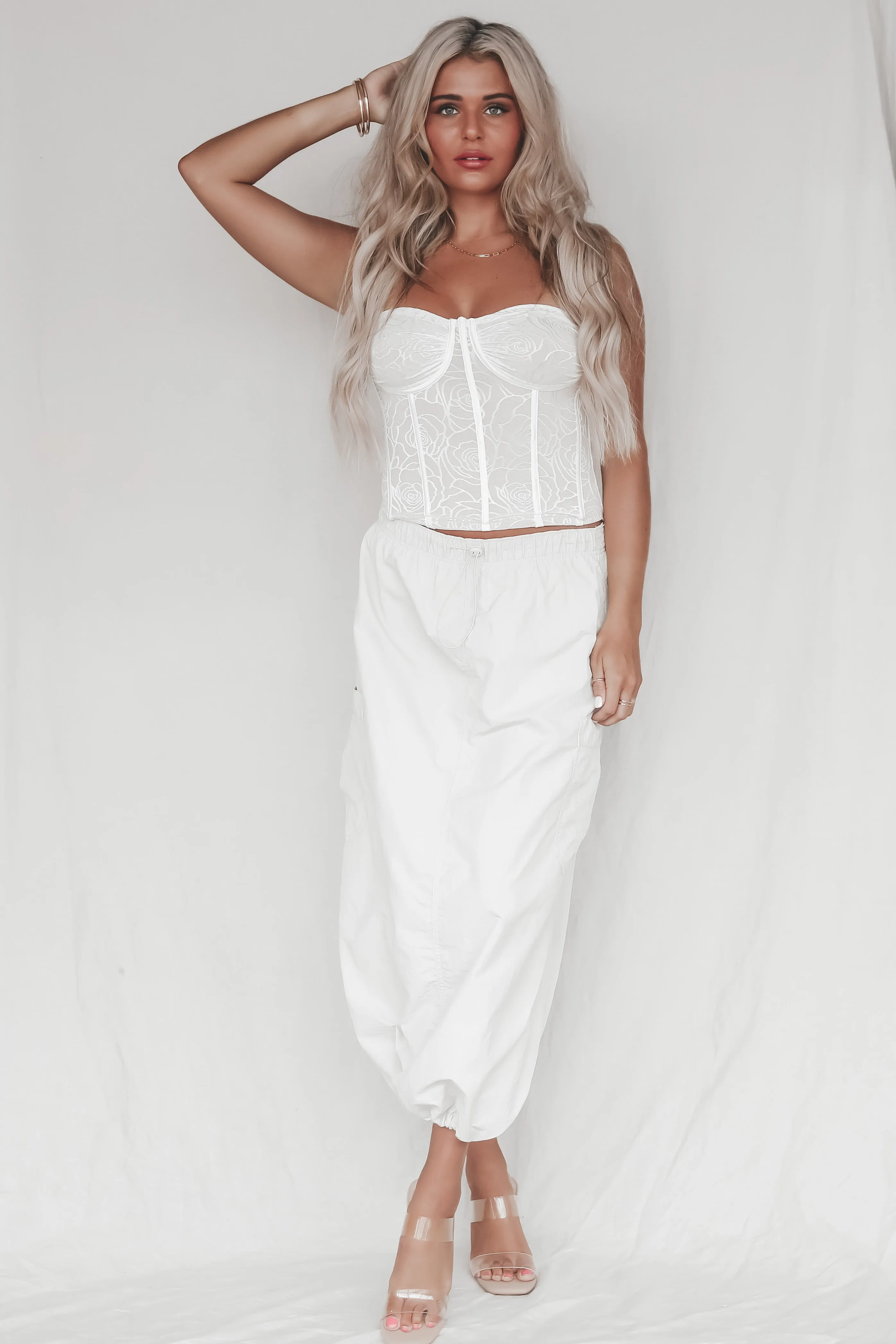 DEAL In The Know Cream Parachute Maxi Skirt sold by Amazing Lace product image thumbnail 4