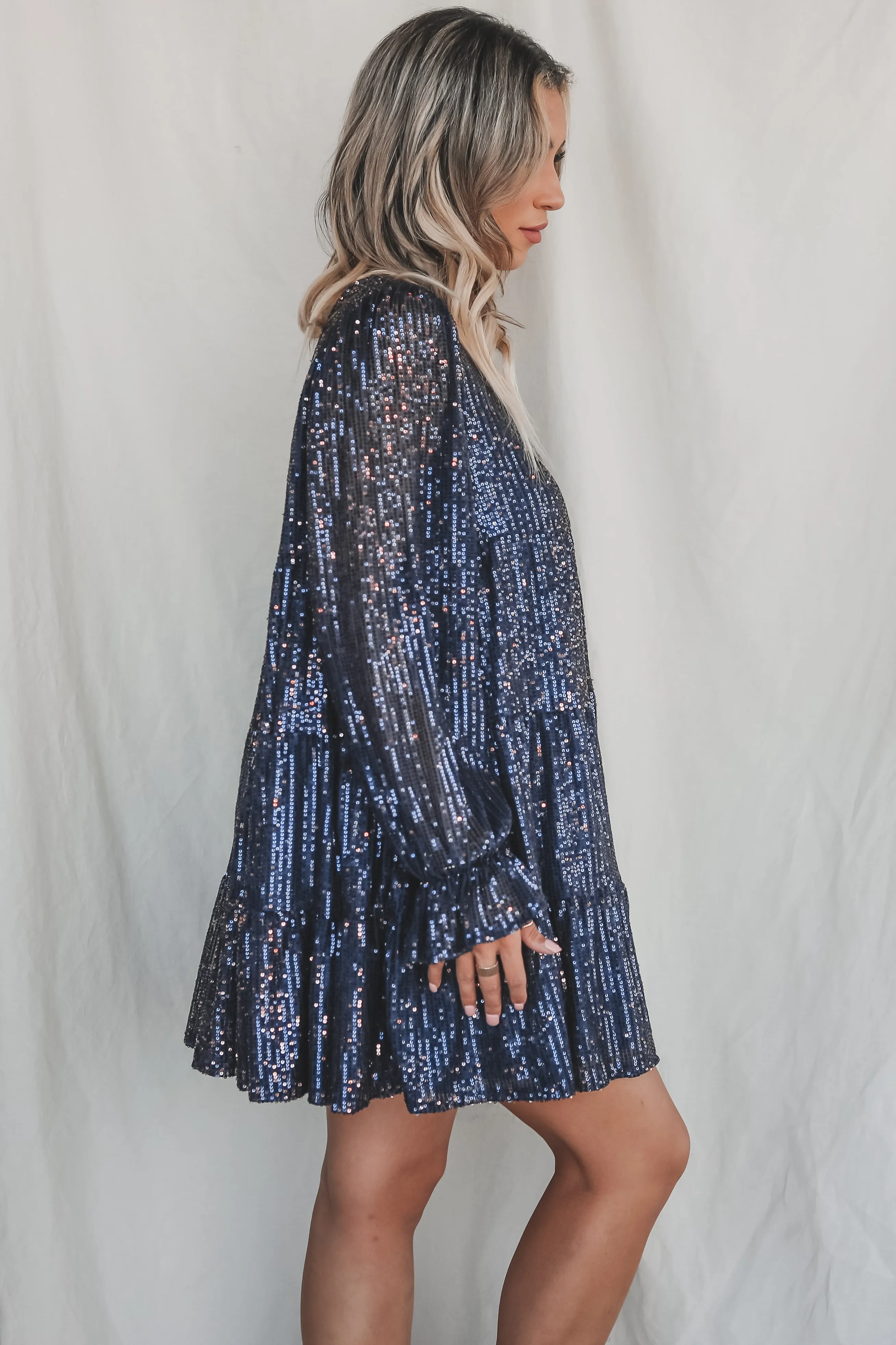 Party Girl Here Sequin Navy Dress sold by Amazing Lace product image thumbnail 4