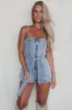The Perfect Fit Denim Tie Romper sold by Amazing Lace