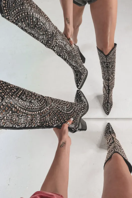Always Standing Out Studded Boots sold by Amazing Lace