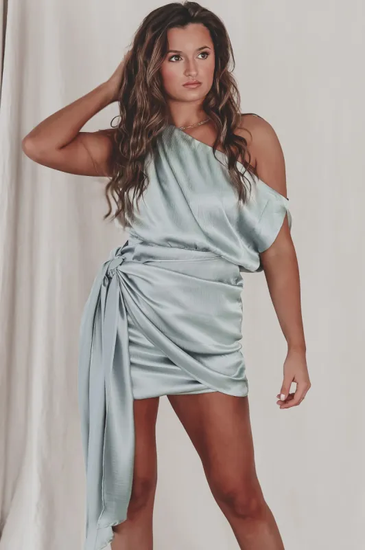 Saw You Last Night Off The Shoulder Mini Dress sold by Amazing Lace