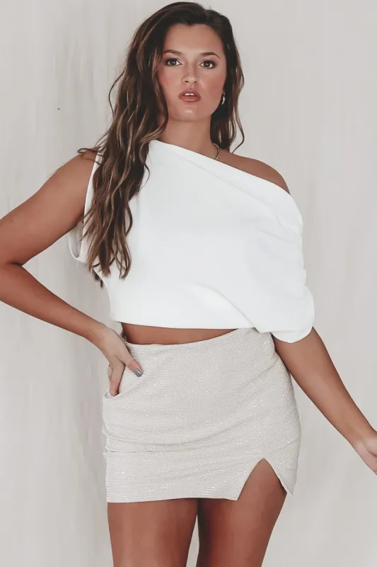 Effortlessly Cute Ruched Off The Shoulder Top sold by Amazing Lace