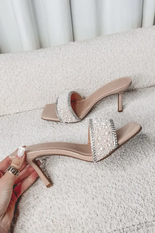 Princess Property Slip On Pearl Heels sold by Amazing Lace