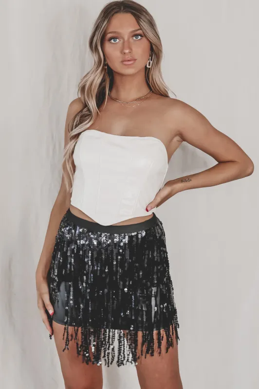 Party At My Place Faux Leather Corset Top sold by Amazing Lace