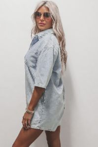 Take It Easy Button Down Denim Romper sold by Amazing Lace