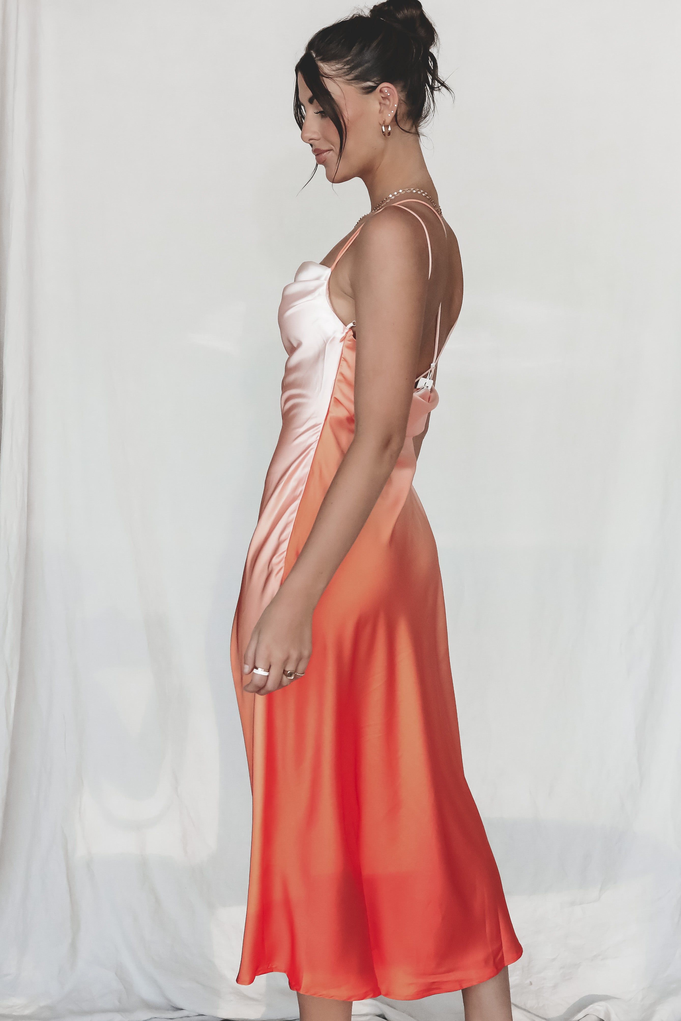 Sunset Sippin Orange Cowl Neck Maxi Dress sold by Amazing Lace product image thumbnail 4