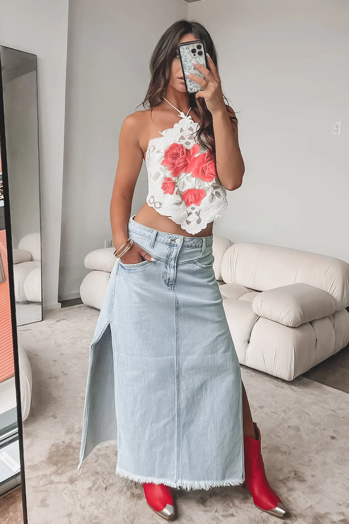 FOR LOVE & LEMONS Rose Halter Top sold by Amazing Lace product image thumbnail 5