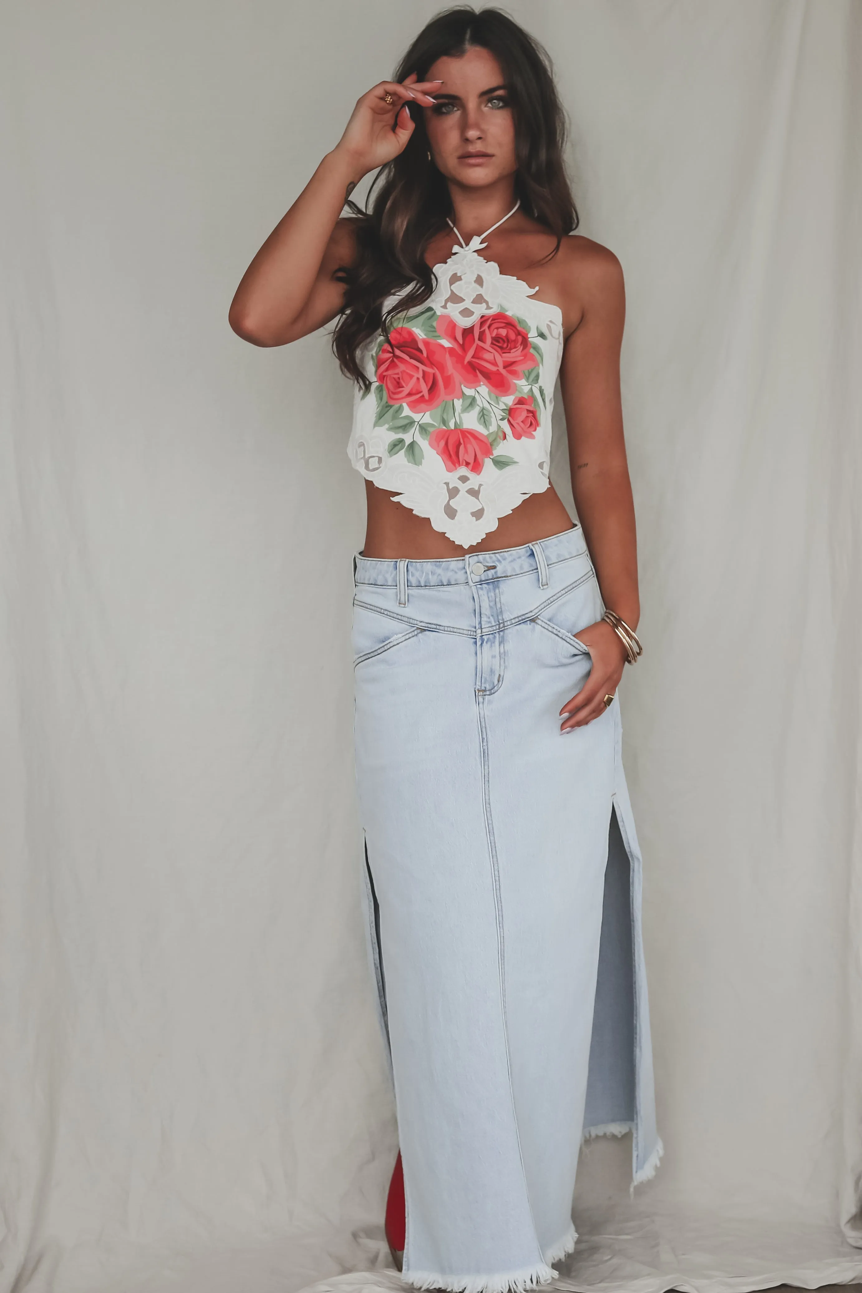 FOR LOVE & LEMONS Rose Halter Top sold by Amazing Lace product image thumbnail 4