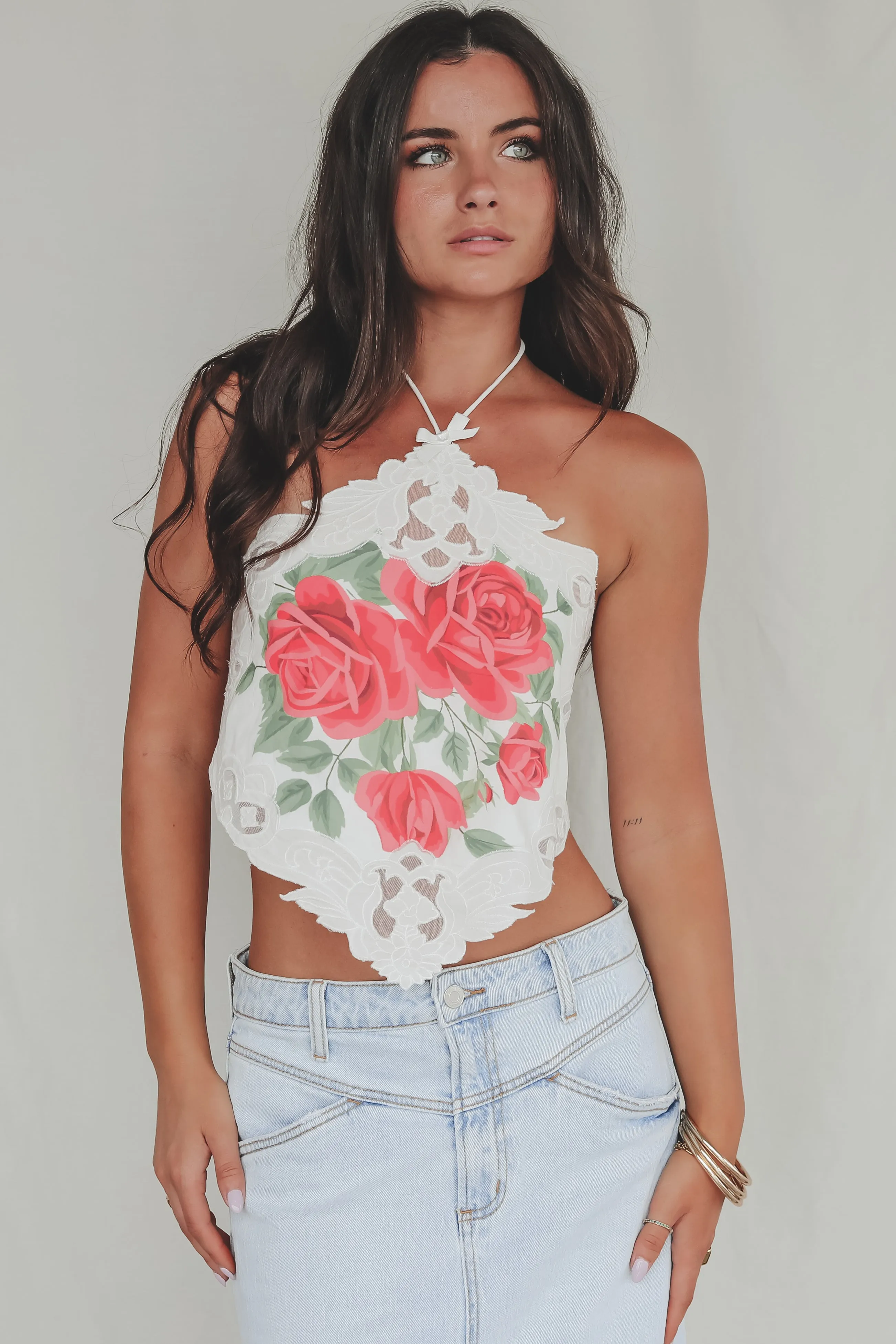 FOR LOVE & LEMONS Rose Halter Top sold by Amazing Lace