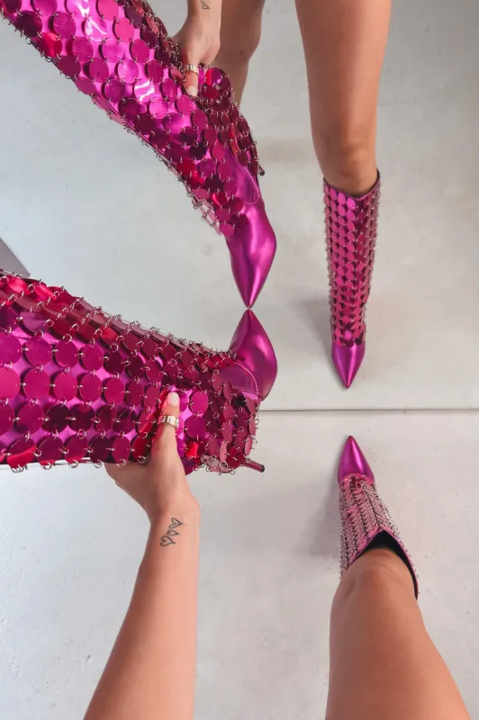 DEAL Living In A Hot Pink World Stiletto Boot sold by Amazing Lace