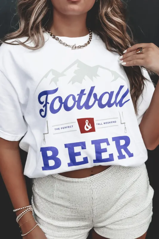 CHARLIE SOUTHERN Football And Beer Graphic Tee sold by Amazing Lace