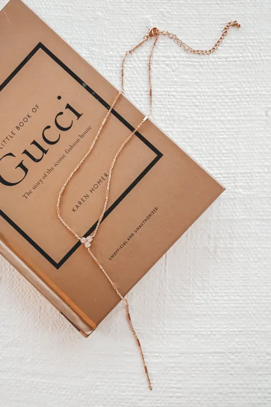 Can’t Take My Eyes Off Shiny Lariat 18k Gold  Necklace sold by Amazing Lace