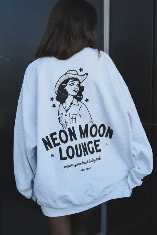 Neon Moon Light Gray Vintage Graphic Oversized Pullover sold by Amazing Lace