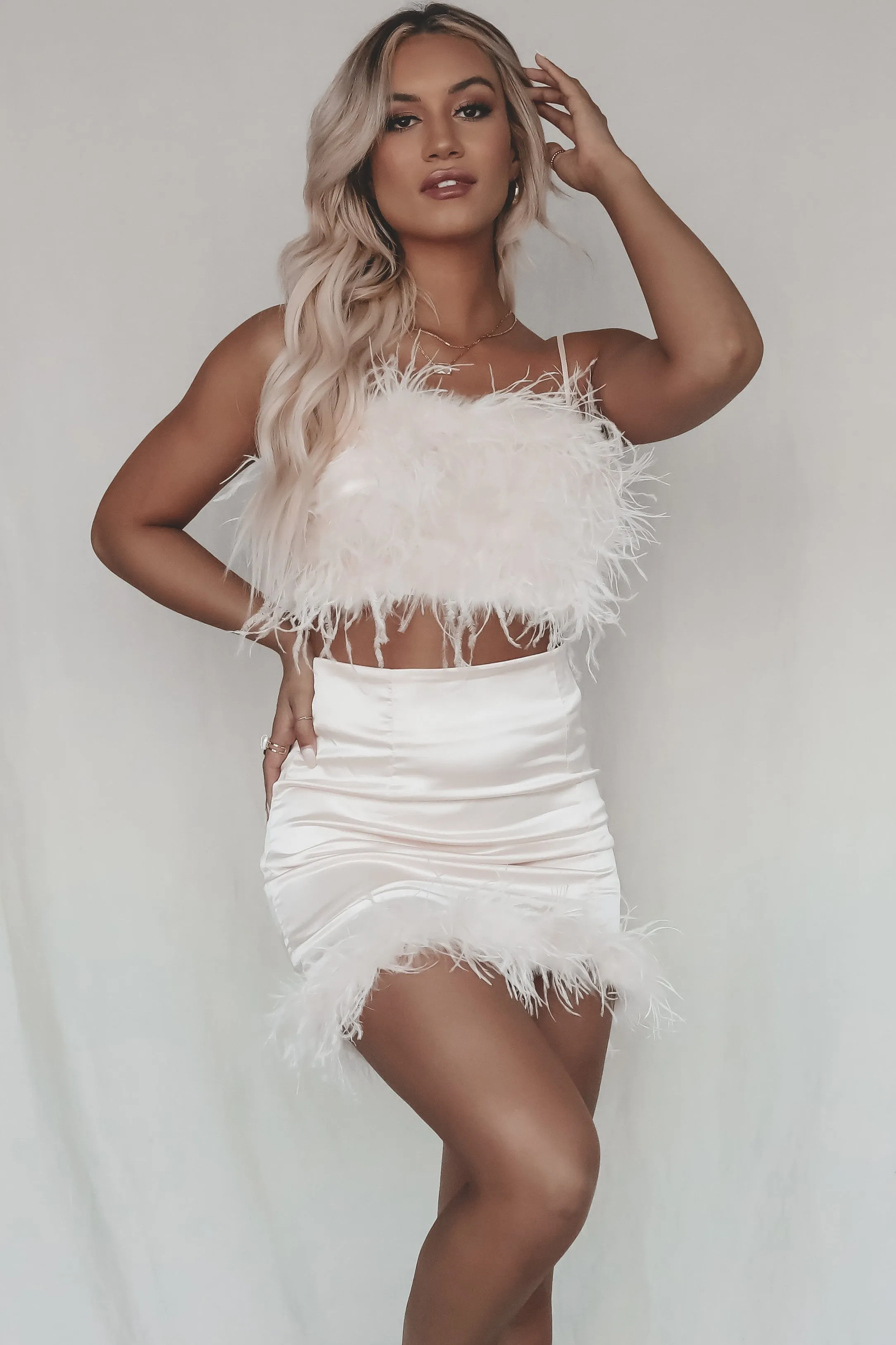 DEAL She Is The Party Light Pink Feather Top sold by Amazing Lace product image thumbnail 2