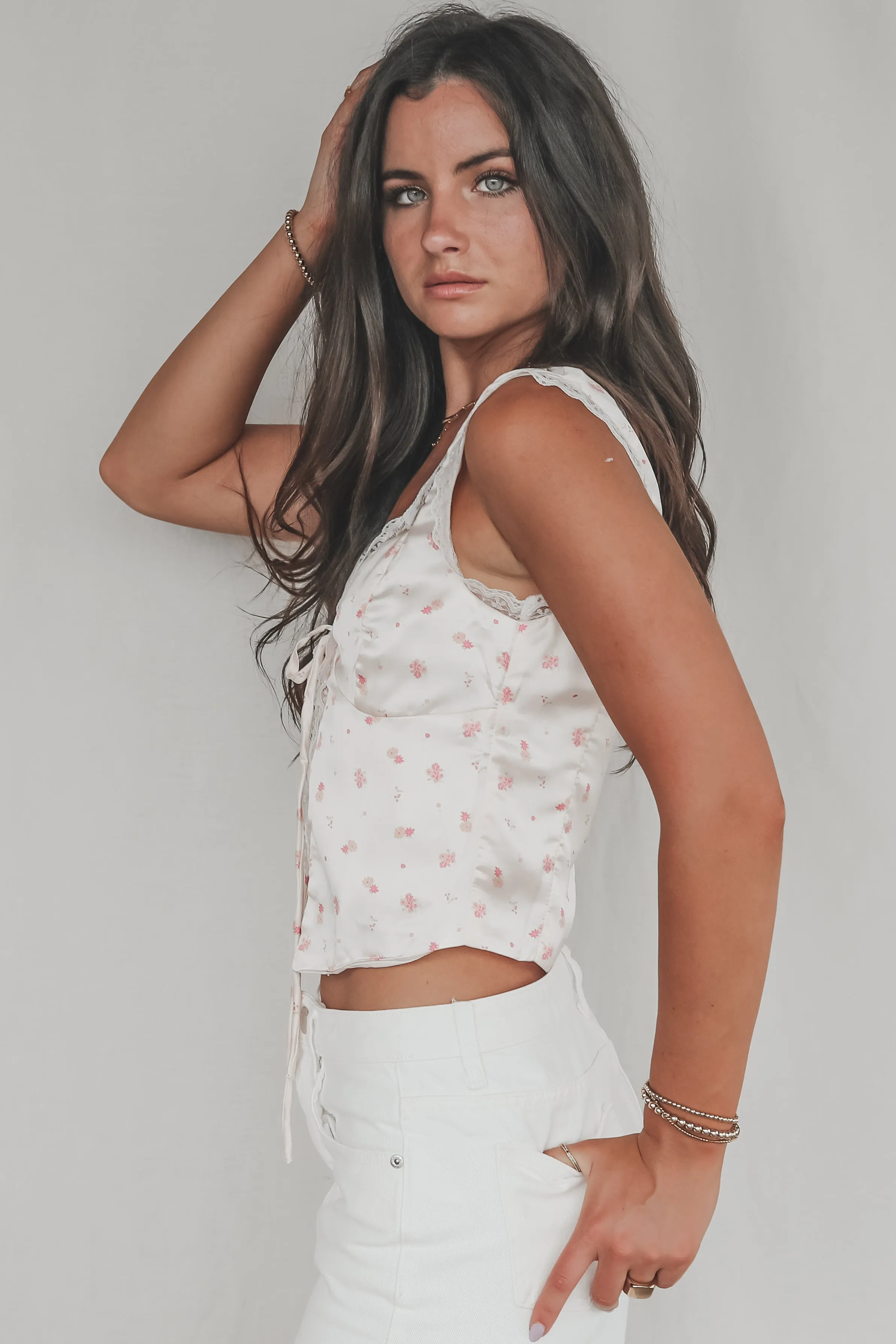 Field Of Flowers Satin Floral Top sold by Amazing Lace product image thumbnail 2