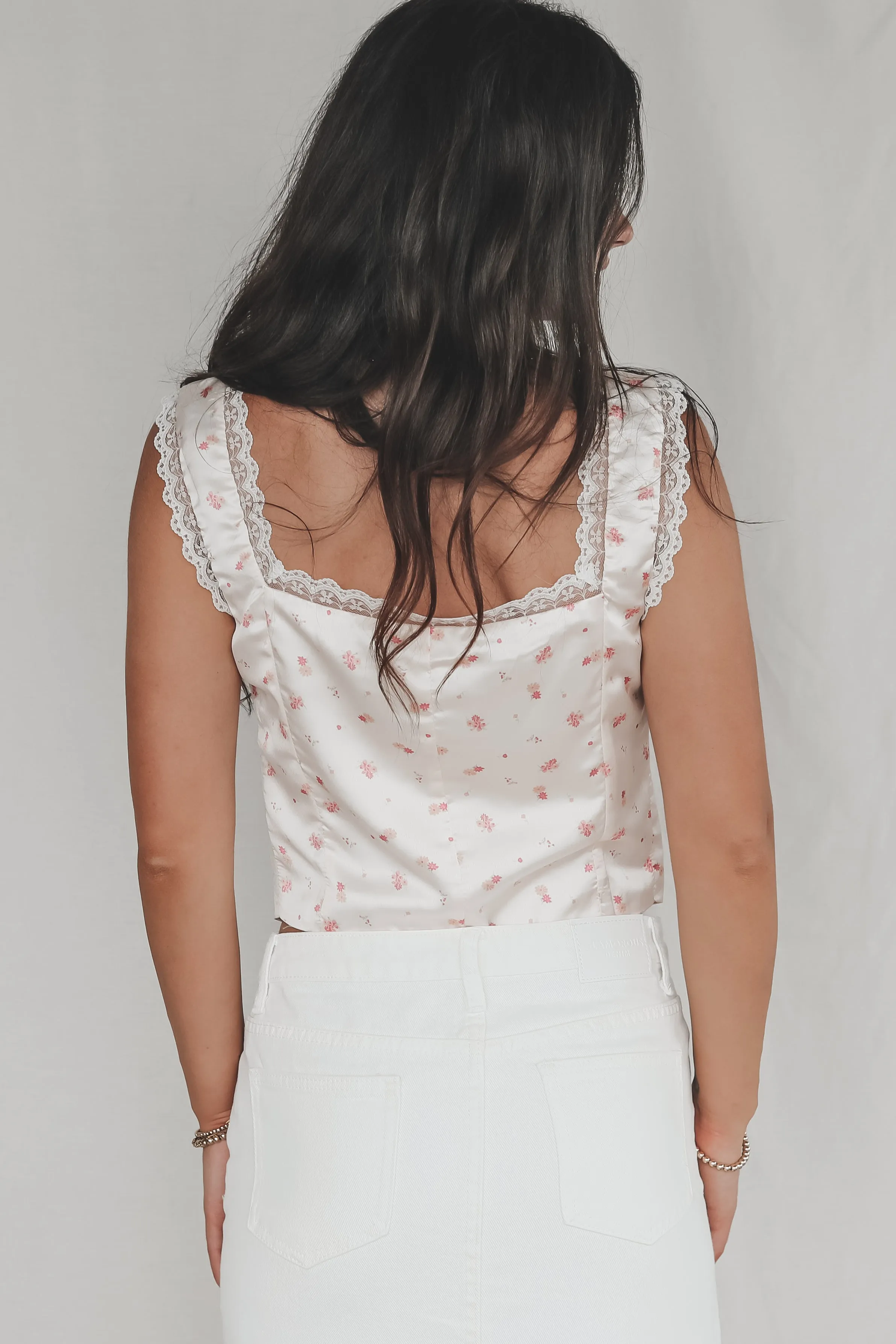 Field Of Flowers Satin Floral Top sold by Amazing Lace product image thumbnail 4