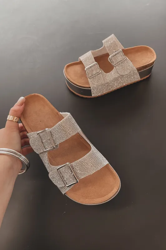 Seeing Sparkles Silver Rhinestone Platforms sold by Amazing Lace